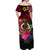 Vanuatu Off Shoulder Long Dress Alluring Polynesia and Tropical Flowers LT13 - Polynesian Pride