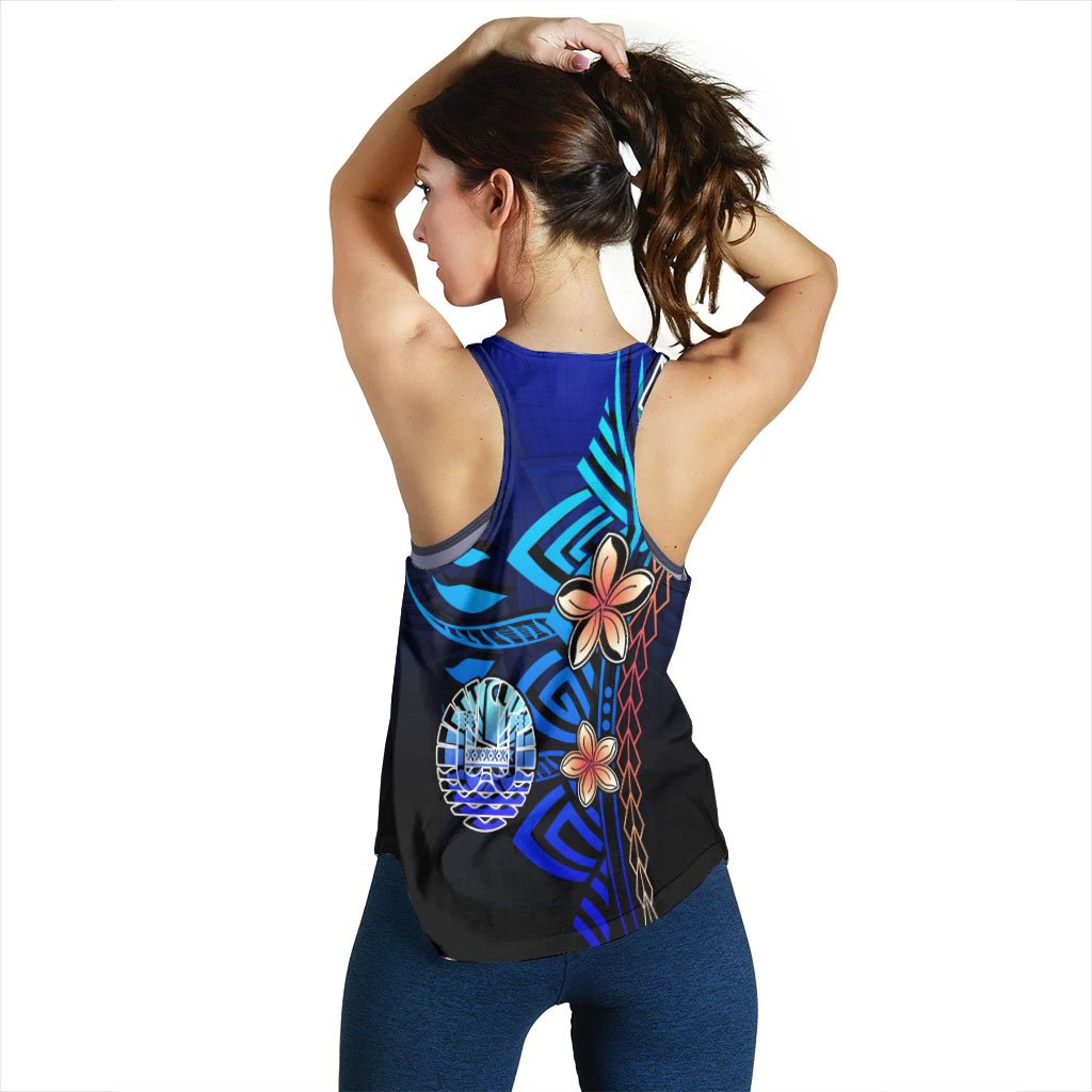 Tahiti Woman's Racerback Tank - Vintage Tribal Mountain - Polynesian Pride