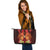 Tonga Custom Personalised Large Leather Tote - Tribal Tuna Fish - Polynesian Pride