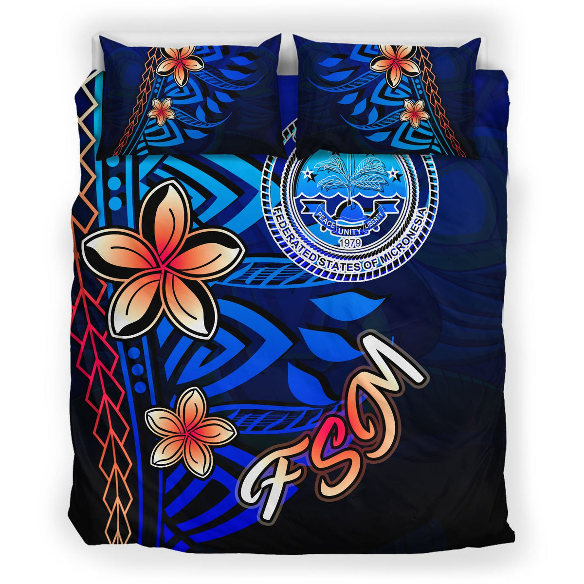 Federated States of Micronesia Bedding Set - Vintage Tribal Mountain - Polynesian Pride