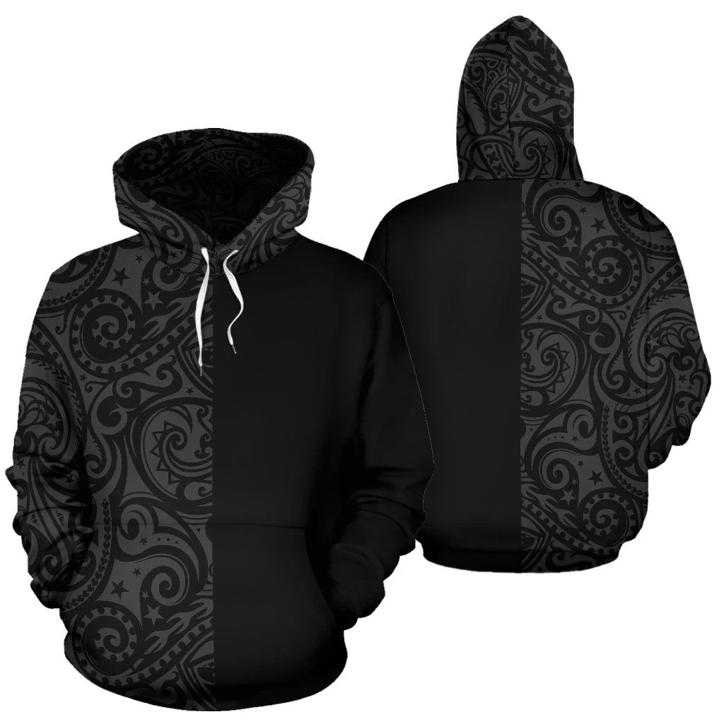 Polynesian Hoodie Half Style 01 Unisex White - Polynesian Pride