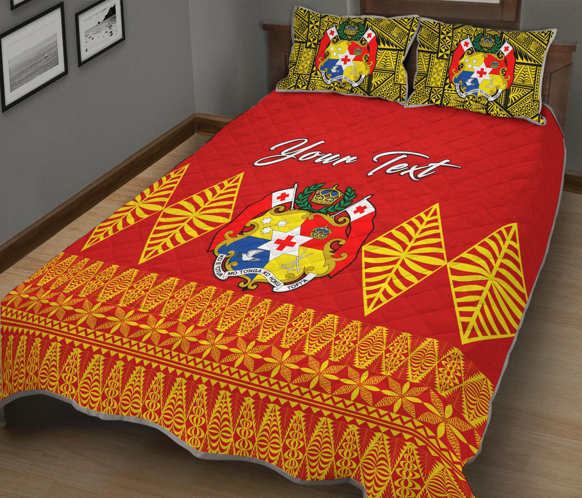 (Custom Personalised) Tonga Quilt Bed Set Be Unique Version 06 Red LT13 Red - Polynesian Pride