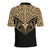 Maori Tattoo Polo Shirt Hei Matau Abalone Gold - Polynesian Pride