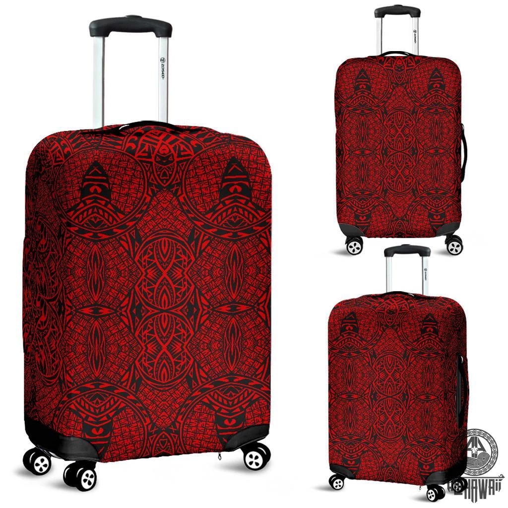 Polynesian Lauhala Mix Red Luggage Covers Red - Polynesian Pride