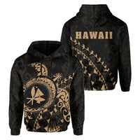 Kanaka Map Hoodie (Gold) Turtle Style Unisex White - Polynesian Pride