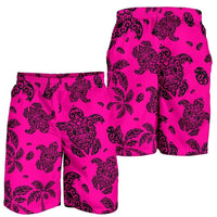 Polynesian Turtle Palm And Sea Pebbles Pink Men's Short Men's Shorts Pink - Polynesian Pride