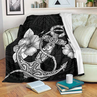 Polynesian Anchor Premium Blanket White - Polynesian Pride