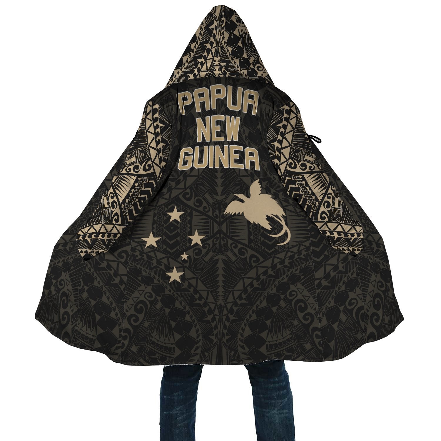 Papua New Guinea All Over Print (Women/Men) Cloak A7 Unisex Black - Polynesian Pride