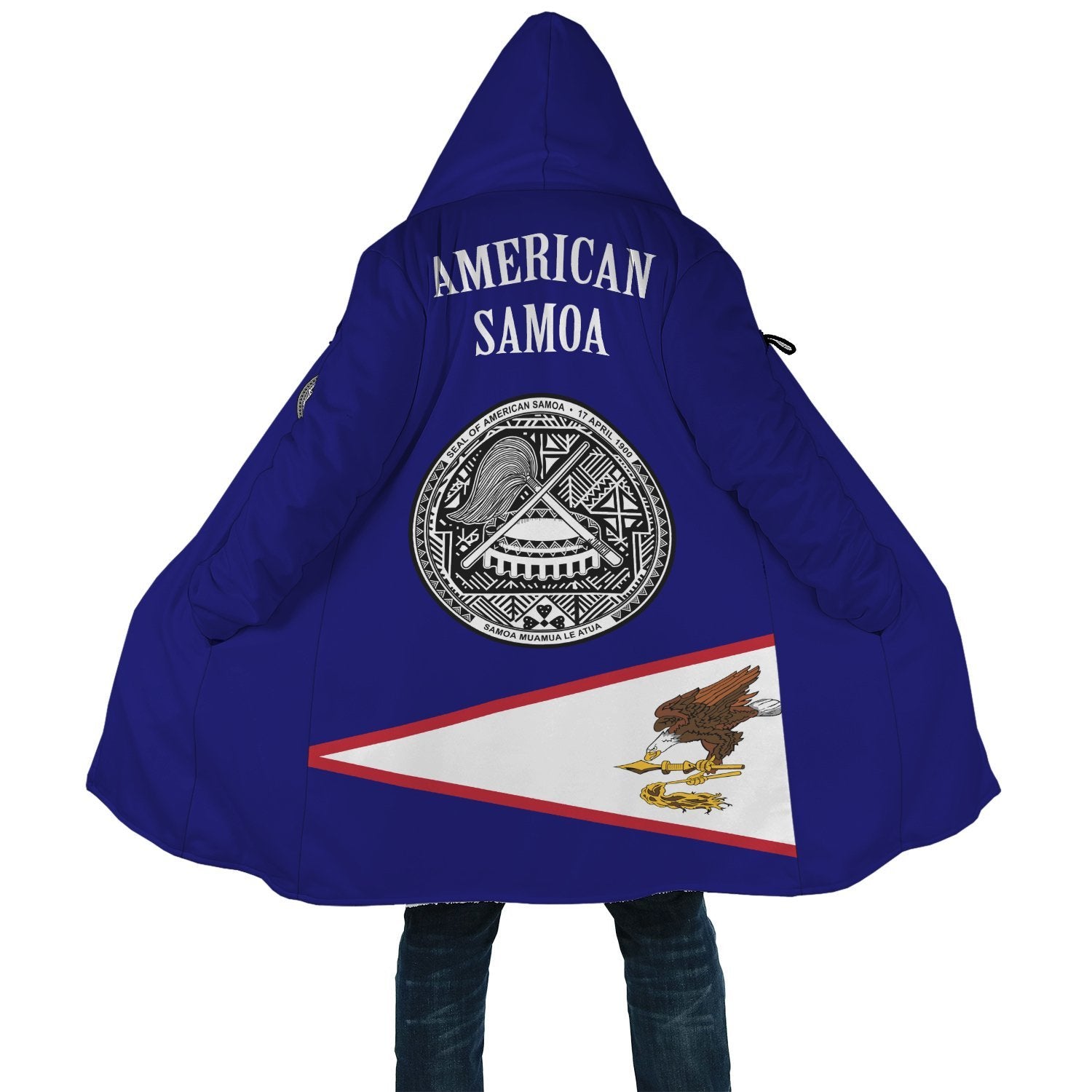 American Samoa All Over Print Cloak A5 Unisex Blue - Polynesian Pride