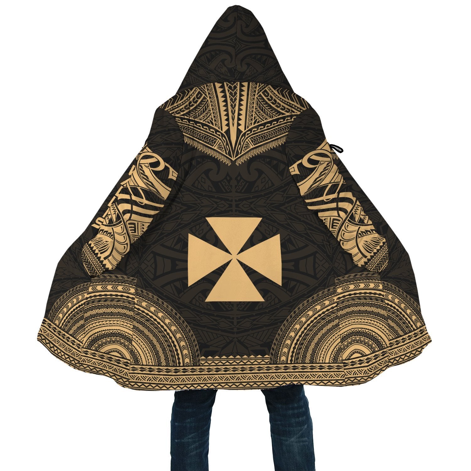 Wallis And Futuna Polynesian Chief Cloak - Gold Version - Polynesian Pride