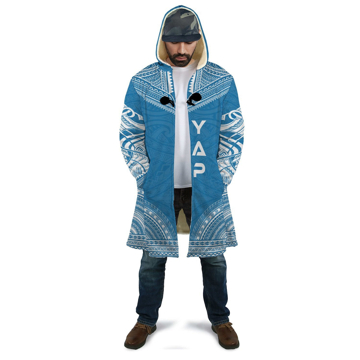 Yap Flag Polynesian Chief Cloak Unisex Blue - Polynesian Pride