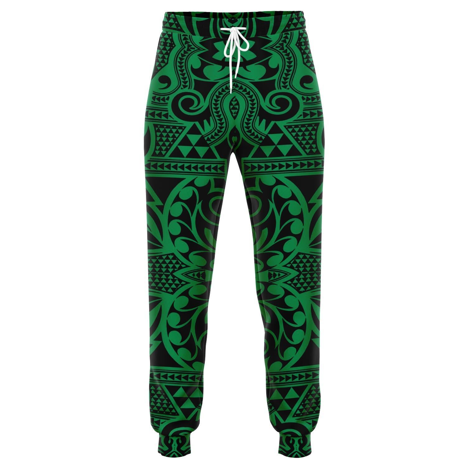 Polynesian Kakau Turtle Green Joggers Unisex Green - Polynesian Pride