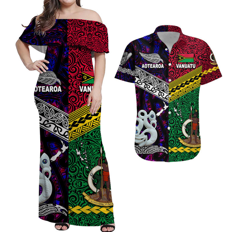 Polynesian Matching Hawaiian Shirt and Dress Vanuatu New Zealand Together Purple LT8 Purple - Polynesian Pride