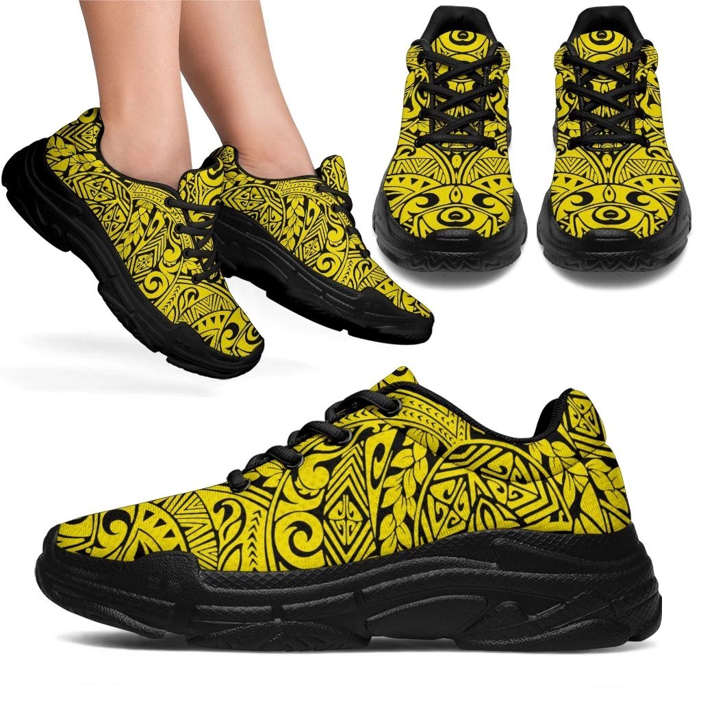 Polynesian Culture Yellow Chunky Sneakers - Polynesian Pride