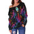 Guam Women's Off Shoulder Sweaters - Sea Turtle In Tribal Polynesian Style - Polynesian Pride