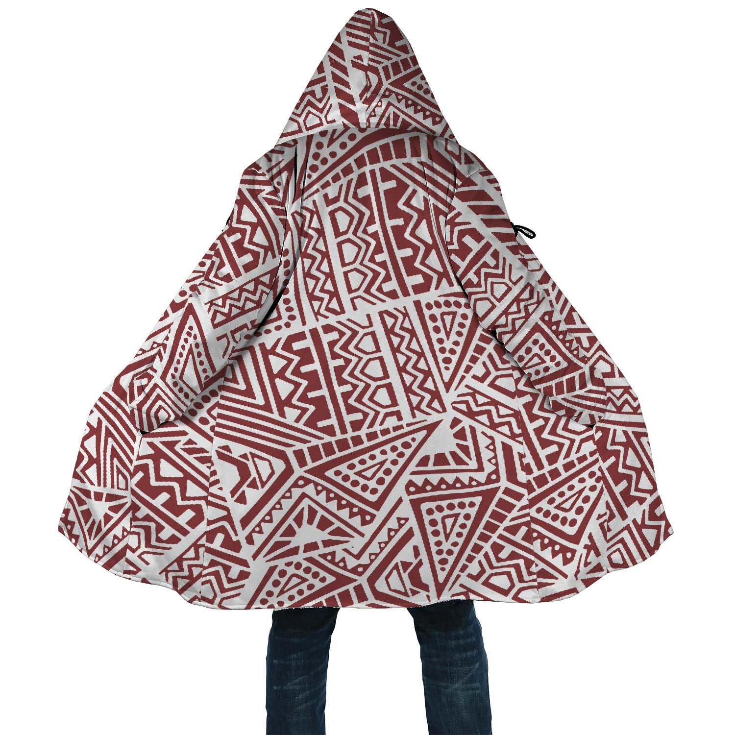 Polynesian All Over Print Cloak 03 Unisex White - Red - Polynesian Pride