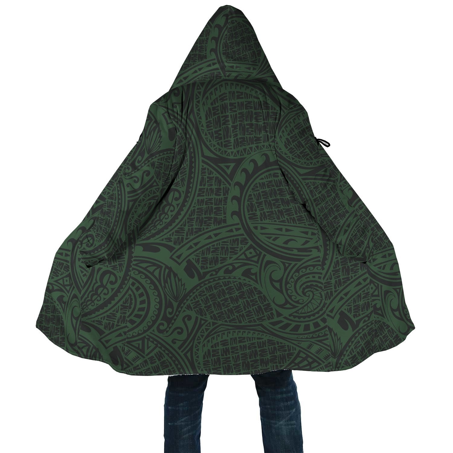 Polynesian All Over Print Cloak 14 Unisex Black - Green - Polynesian Pride