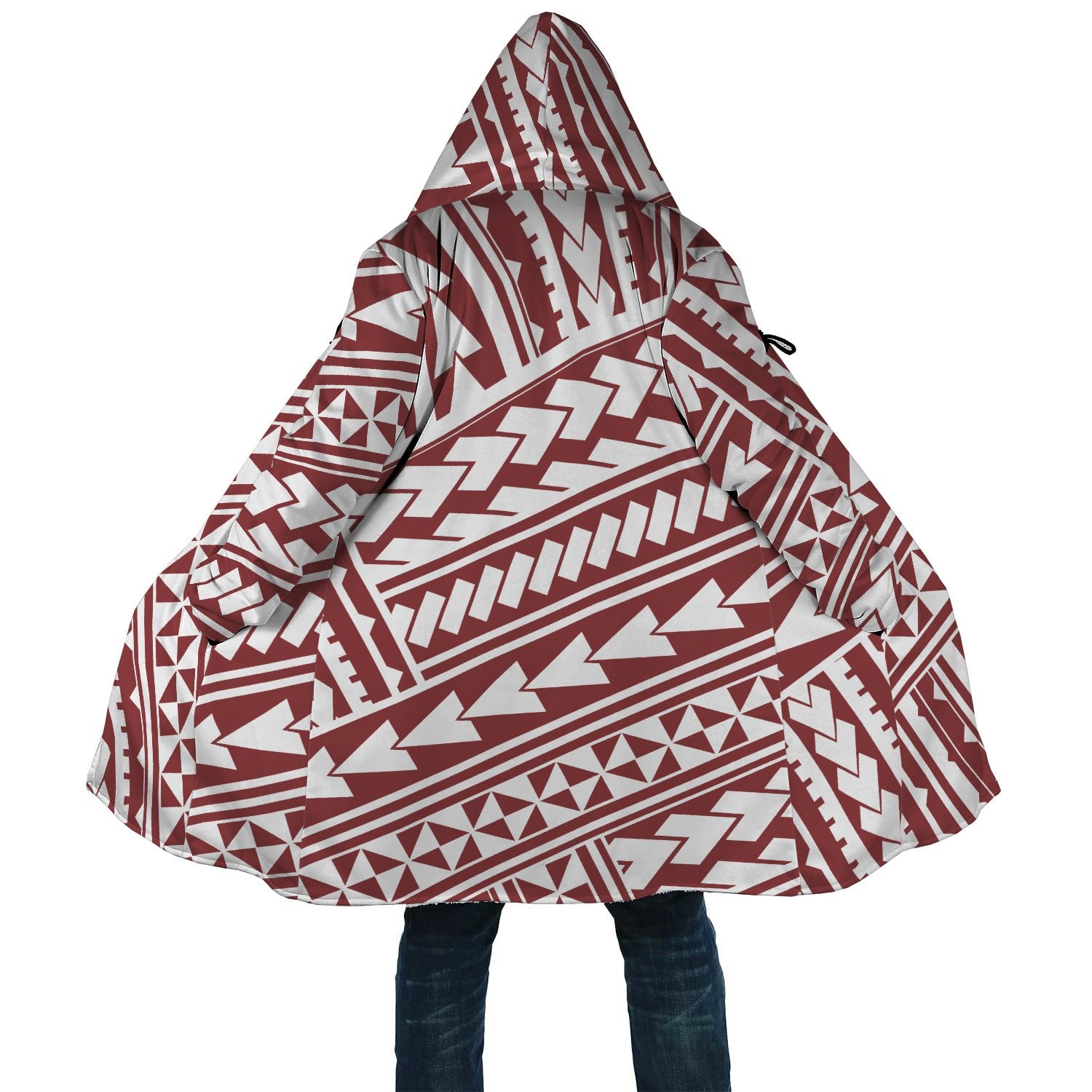 Polynesian All Over Print Cloak 24 Unisex White - Red - Polynesian Pride