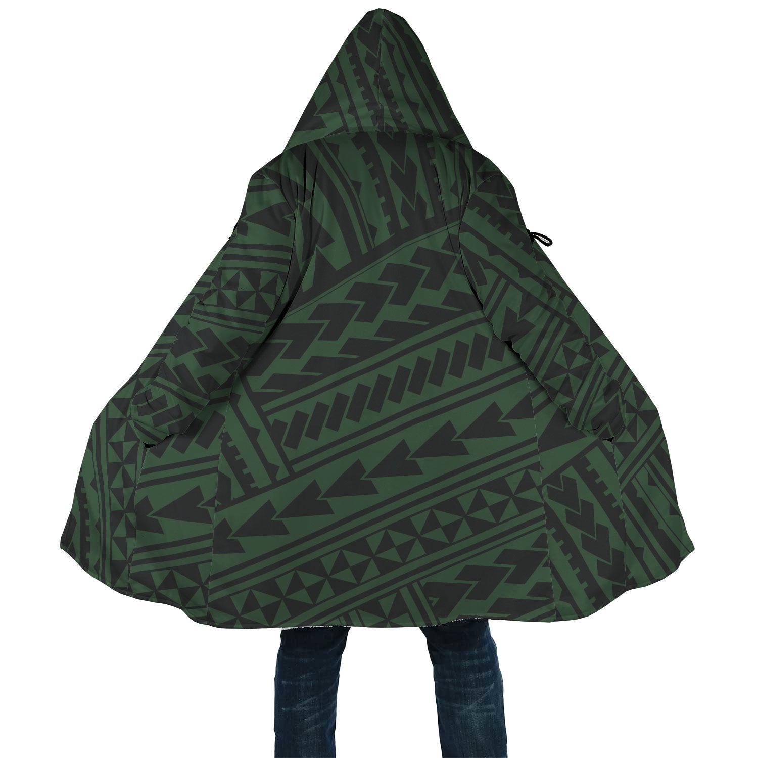 Polynesian All Over Print Cloak 26 Unisex Black - Green - Polynesian Pride