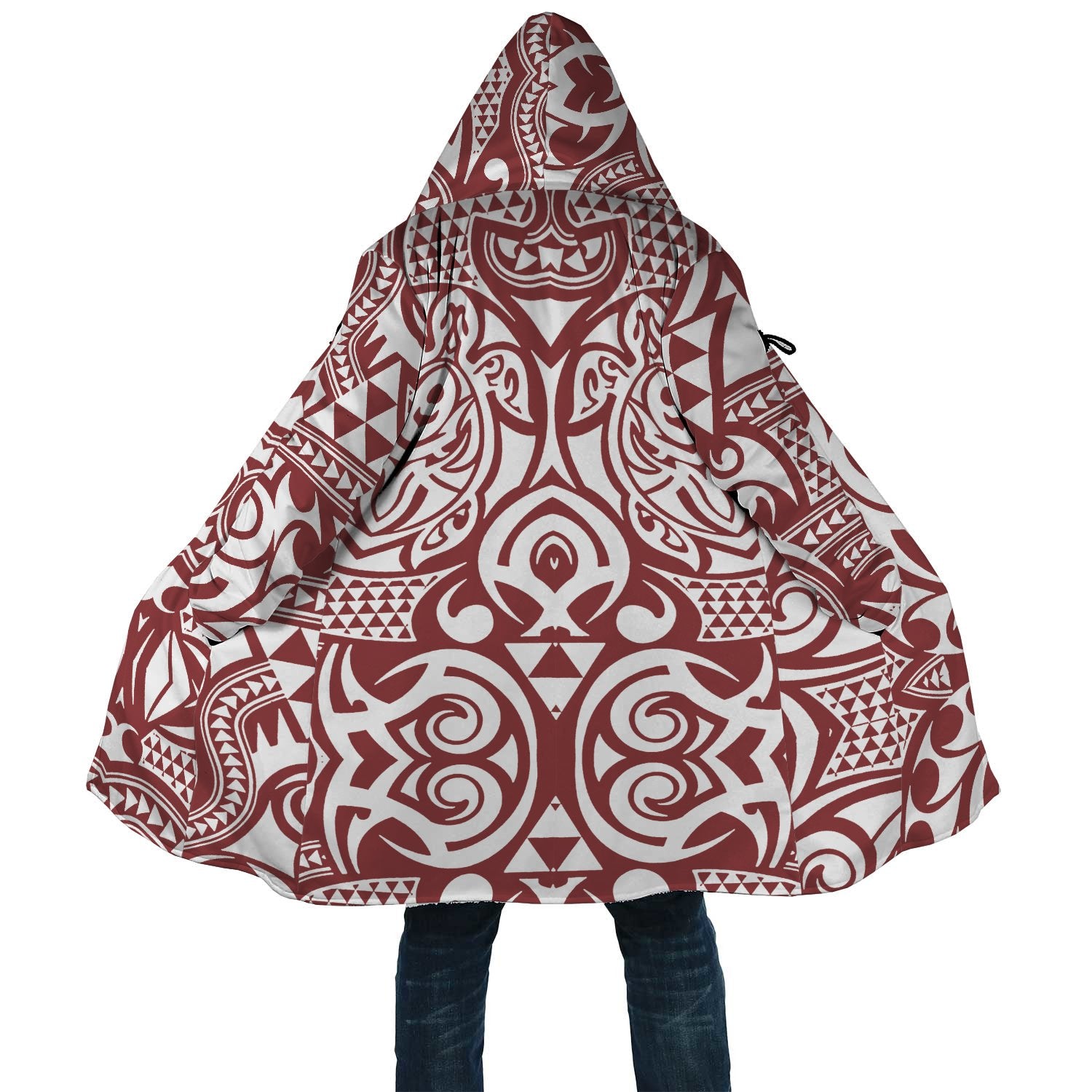 Polynesian All Over Print Cloak 32 Unisex White - Red - Polynesian Pride