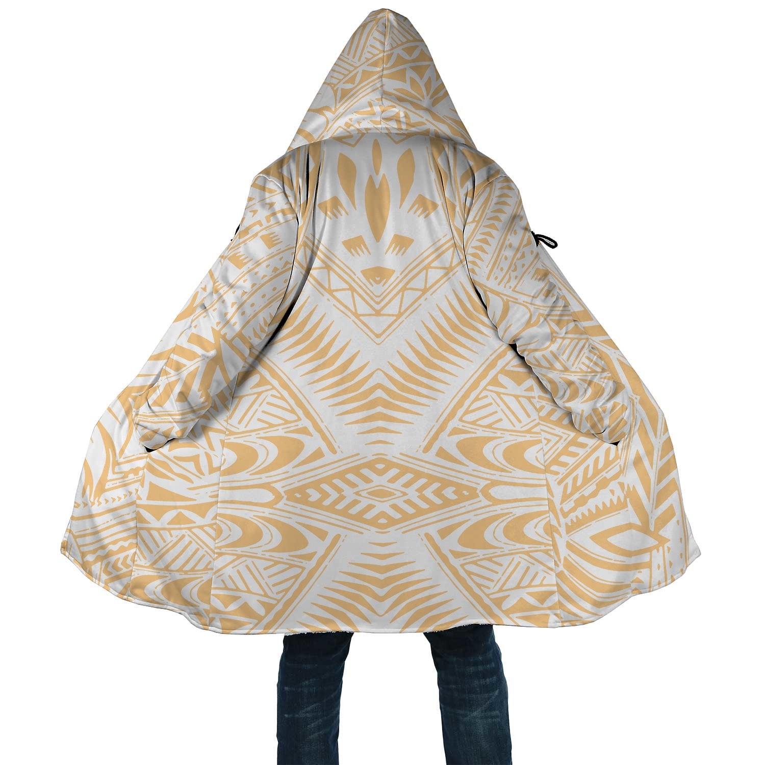 Polynesian All Over Print Cloak 44 Unisex White - Yellow - Polynesian Pride