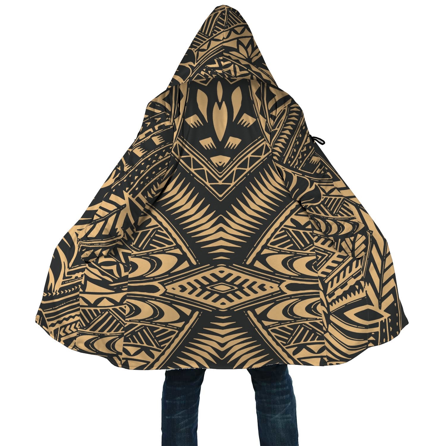 Polynesian All Over Print Cloak 48 Unisex Black - Yellow - Polynesian Pride