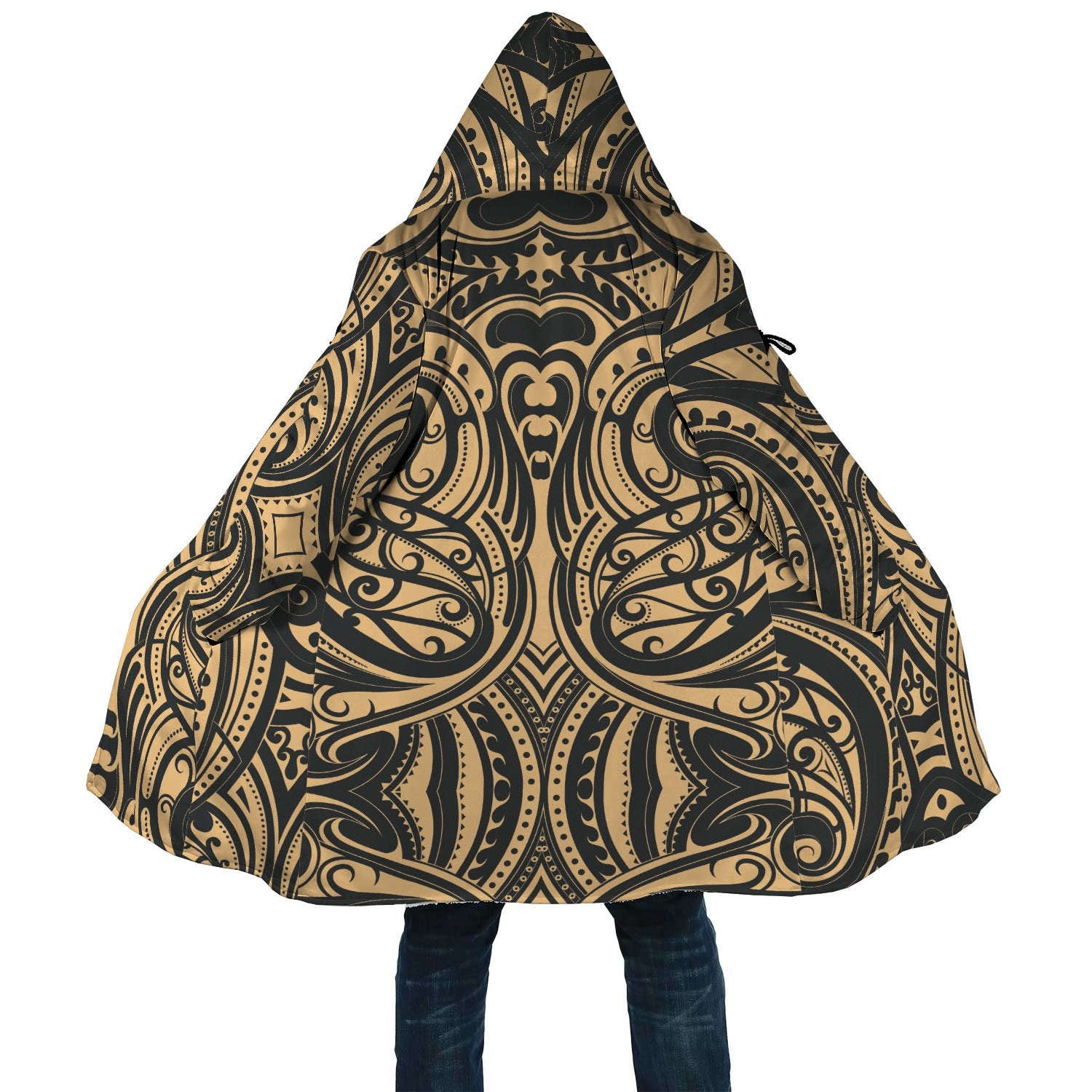 Polynesian All Over Print Cloak 52 Unisex Black - Yellow - Polynesian Pride