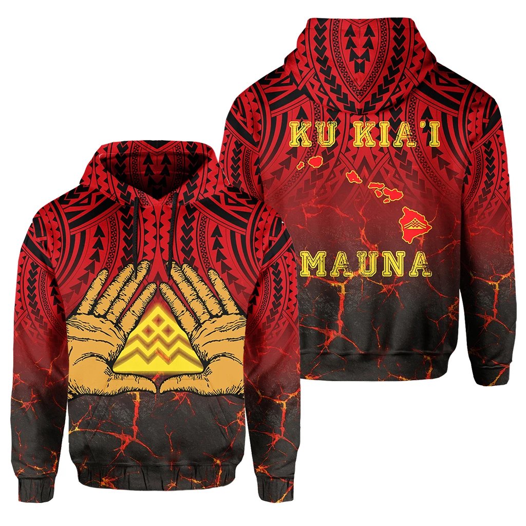 Hawaii Protect Mauna Kea Hoodie Polynesian Hat Unisex Red - Polynesian Pride