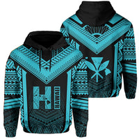 Hawaiian Kanaka Polynesian Hoodie Active Blue Unisex Blue - Polynesian Pride