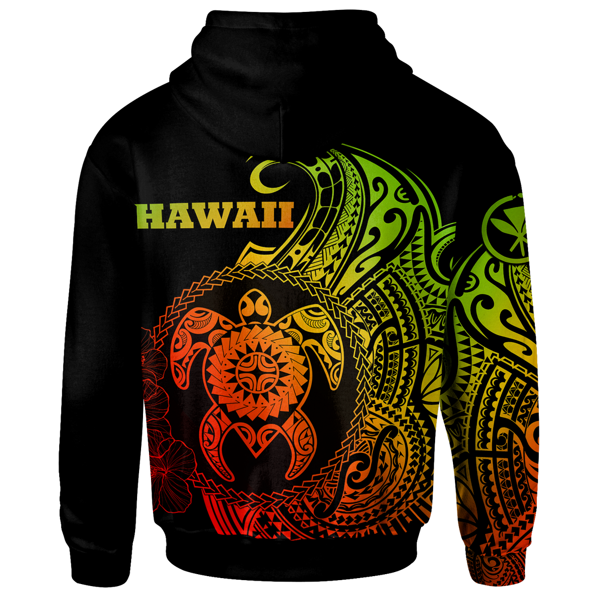 Hawaii Polynesian Hoodie Vintage Polynesian Turtle (Reggae) - Polynesian Pride