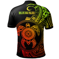 Hawaii Polynesian Custom Polo Shirt Vintage Polynesian Turtle (Reggae) - Polynesian Pride