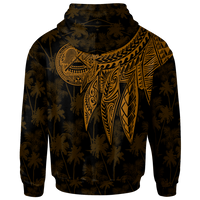 American Samoa Custom Hoodie Polynesian Wings (Golden) - Polynesian Pride