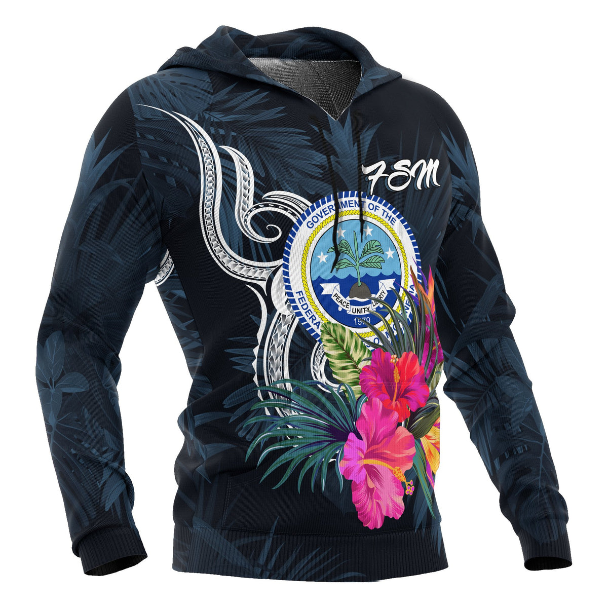 Federated States of Micronesia Hoodie Tropical Flowers - Polynesian Pride
