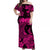 Hawaii Off Shoulder Long Dress Polynesia Pink Attractive Hula Girl LT13 Women Pink - Polynesian Pride