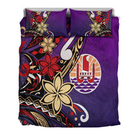 Tahiti Bedding Set - Tribal Flower With Special Turtles Purple Color - Polynesian Pride