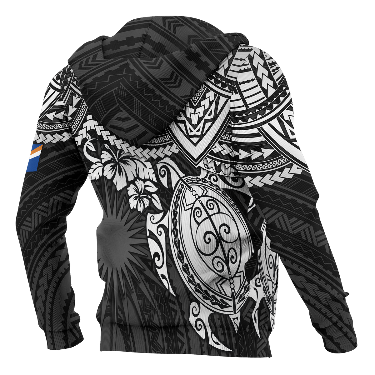 Marshall Islands Polynesian Hoodie White Turtle - Polynesian Pride