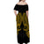 (Custom Personalised) Cook Islands Manihiki Off Shoulder Long Dress - Tribal Pattern - LT12 - Polynesian Pride