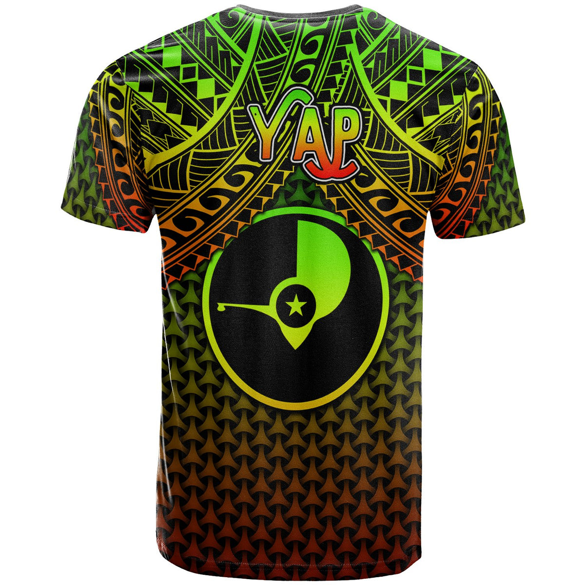 Polynesian Yap T Shirt Reggae Vintage Polynesian Patterns - Polynesian Pride