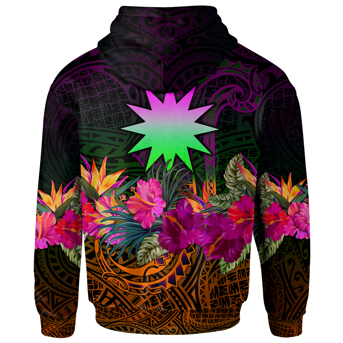 Nauru Zip up Hoodie Summer Hibiscus - Polynesian Pride