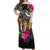 New Zealand Off Shoulder Long Dress Alluring Polynesia and Tropical Flowers LT13 Women Black - Polynesian Pride