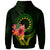 Cook Islands Polynesian Zip Hoodie Floral With Seal Flag Color - Polynesian Pride