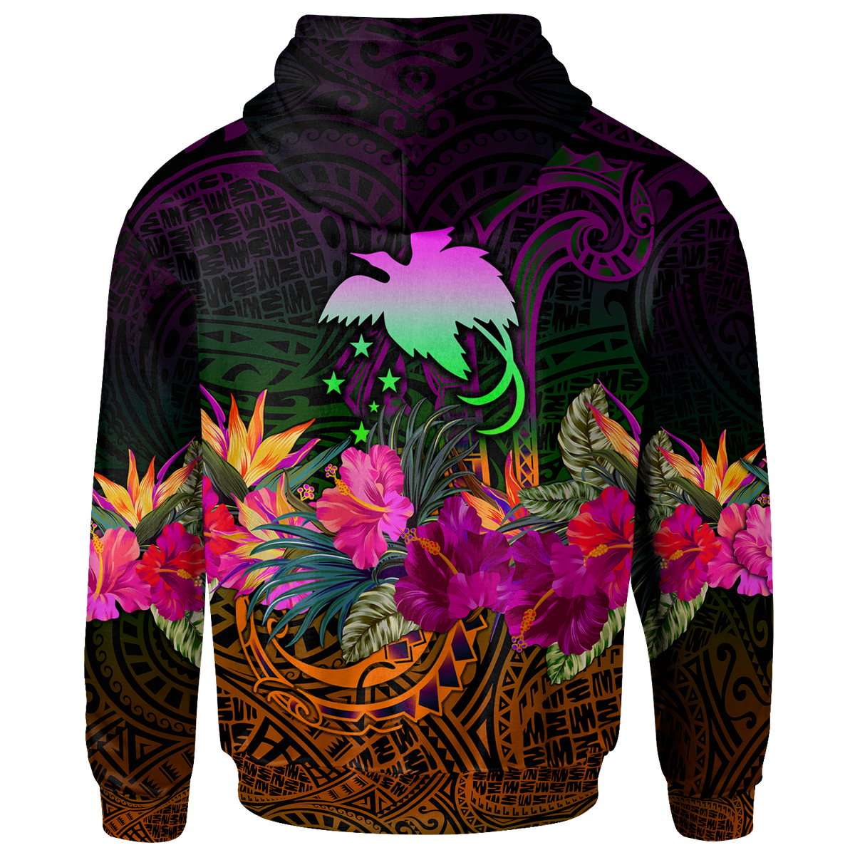 Papua New Guinea Custom Zip up Hoodie Summer Hibiscus - Polynesian Pride