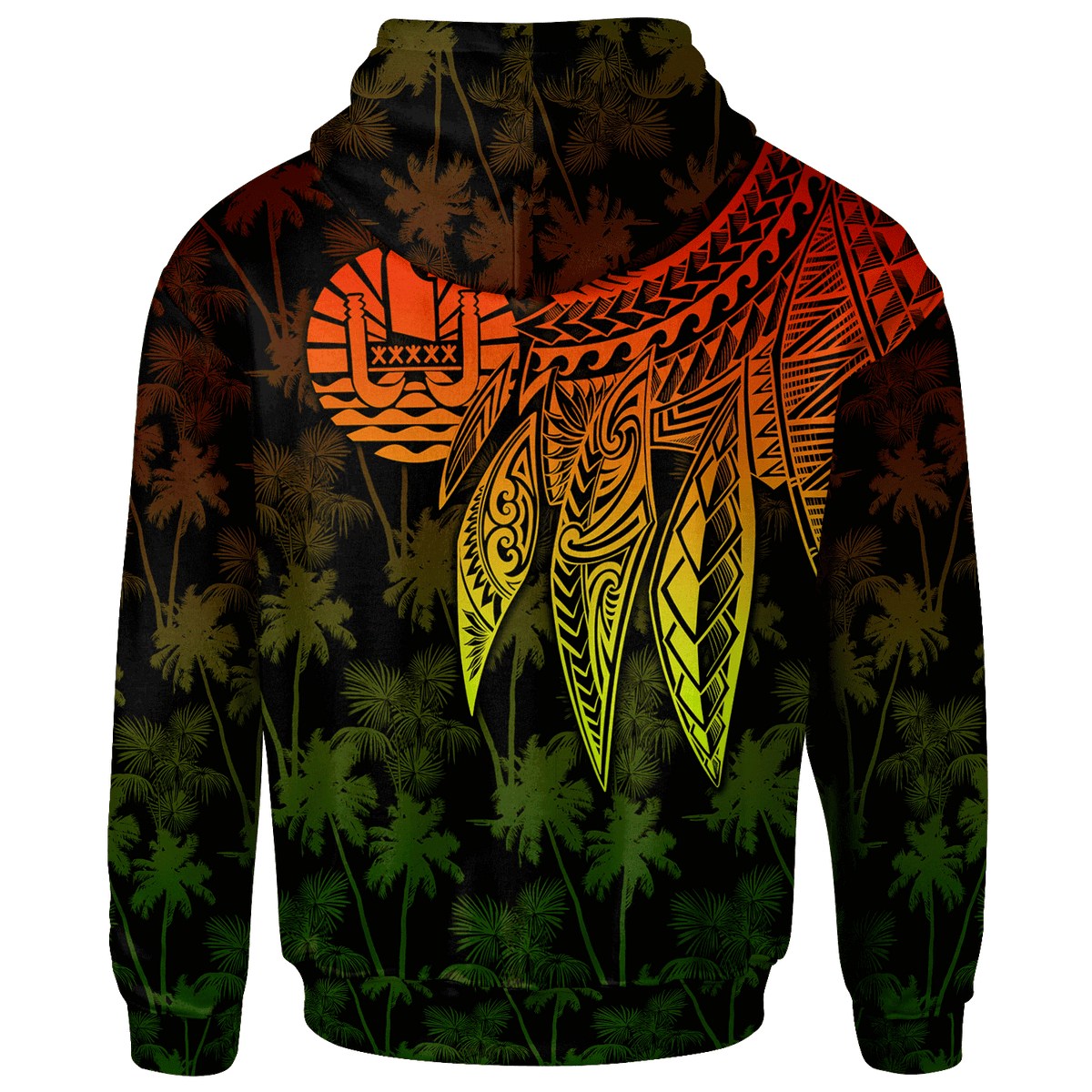 Tahiti Hoodie Polynesian Wings (Reggae) - Polynesian Pride