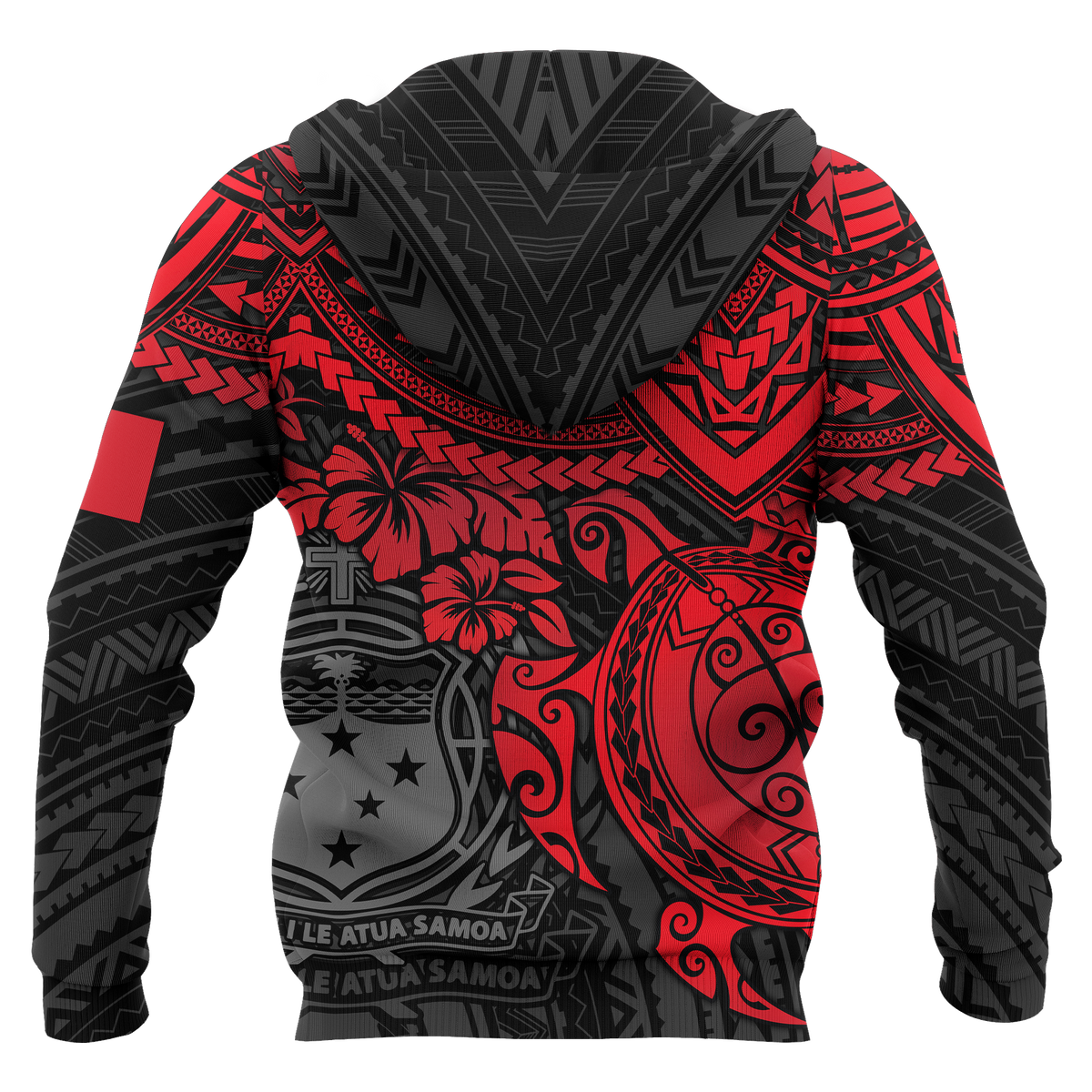 Samoa Polynesian Hoodie Red Turtle - Polynesian Pride