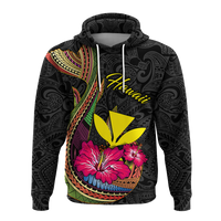 Hawaii Polynesian Fish Hook Hibiscus Hoodie LT12 - Polynesian Pride