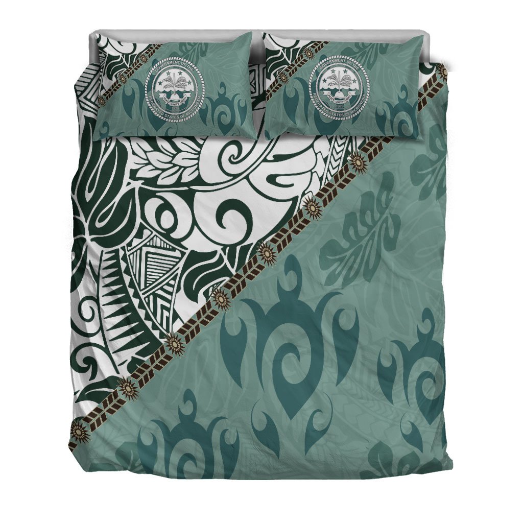 Federated States Of Micronesia Bedding Set - Leaves And Turtles - Polynesian Pride