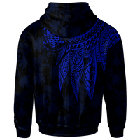 Tuvalu Custom Hoodie Polynesian Wings (Blue) - Polynesian Pride