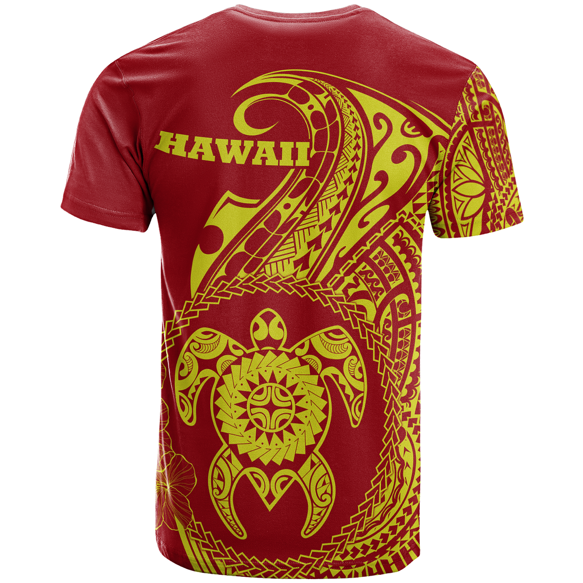 Hawaii Polynesian Custom T Shirt Vintage Polynesian Turtle (Red) - Polynesian Pride