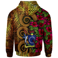 Cook Islands Polynesian Custom Zip up Hoodie Hibiscus Vintage - Polynesian Pride
