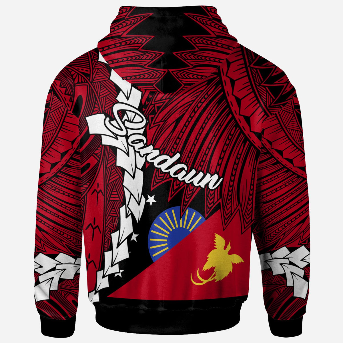 Papua New Guinea Sandaun Province Polynesian Zip Hoodie Tribal Wave Tattoo - Polynesian Pride
